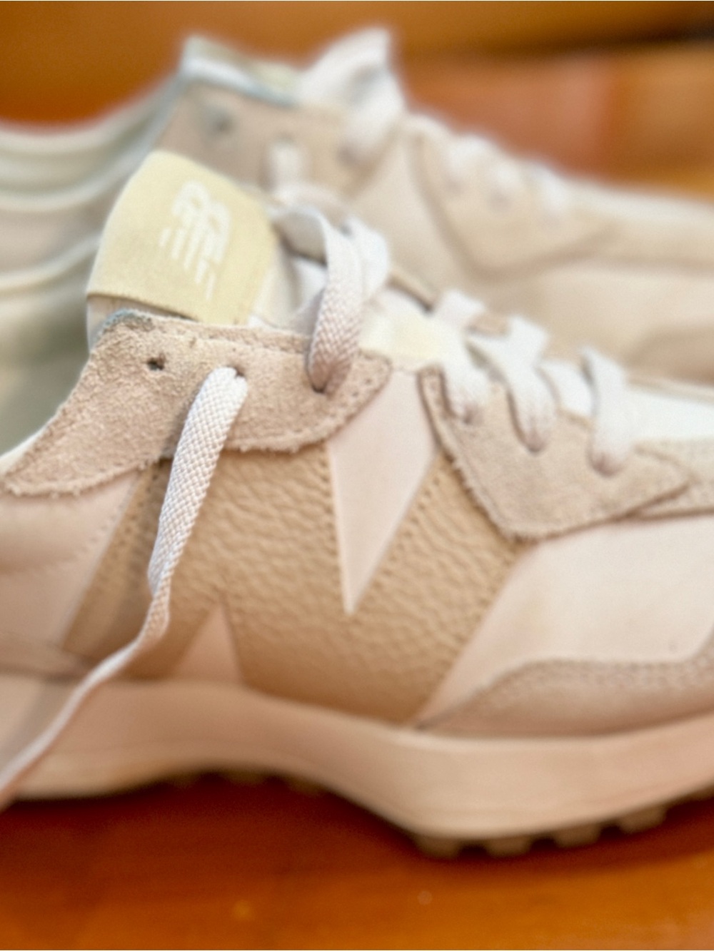 New Balance 327 Linen/Sea Salt Women’s Lace-Up Low Top Sneaker - Picture 2 of 9